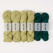 Qing Fibre BANANA FOREST Merino wool Silk Yak Alpaca Mixed Weight Quick Kits