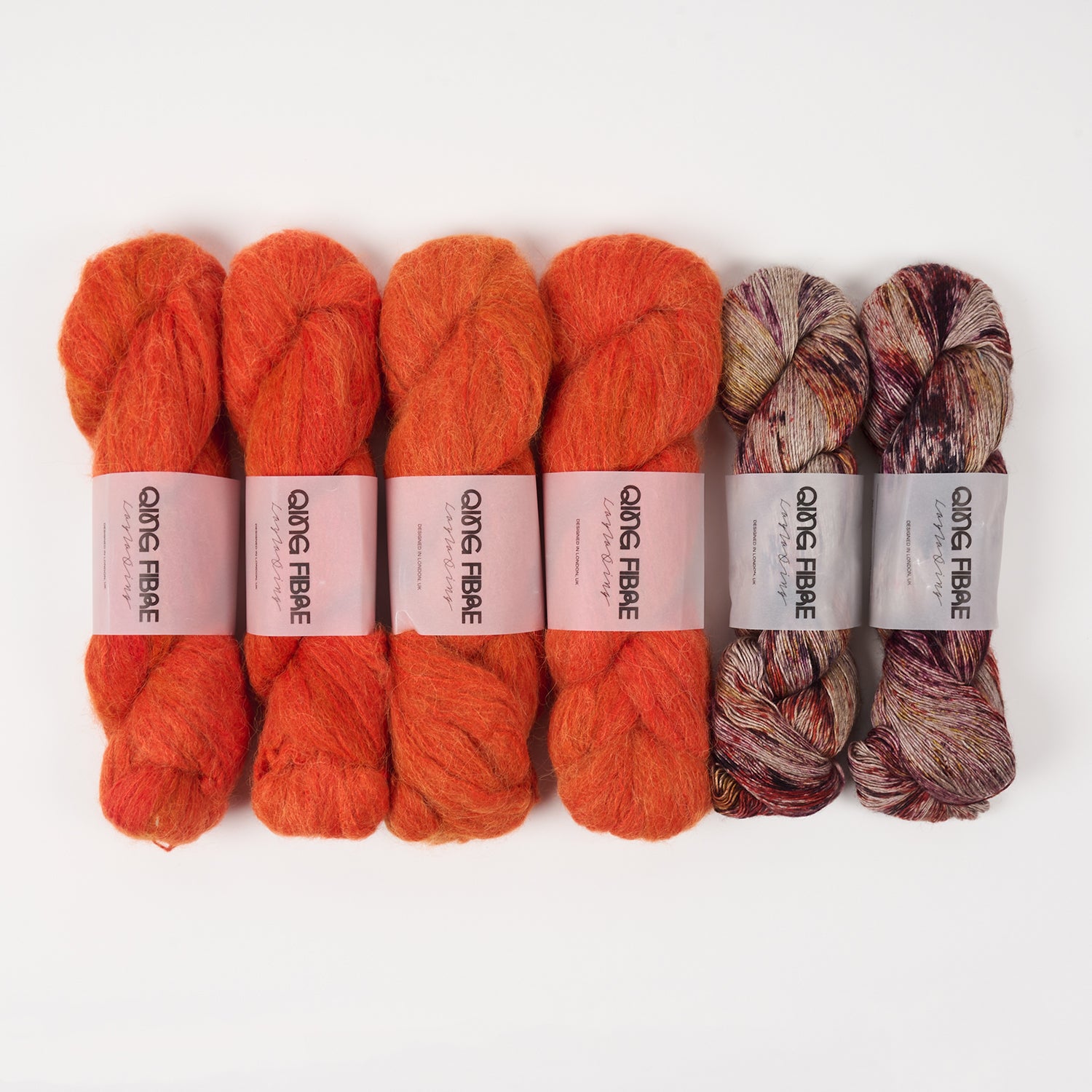 Qing Fibre BRICK MAZE Merino wool Silk Yak Alpaca Mixed Weight Quick Kits