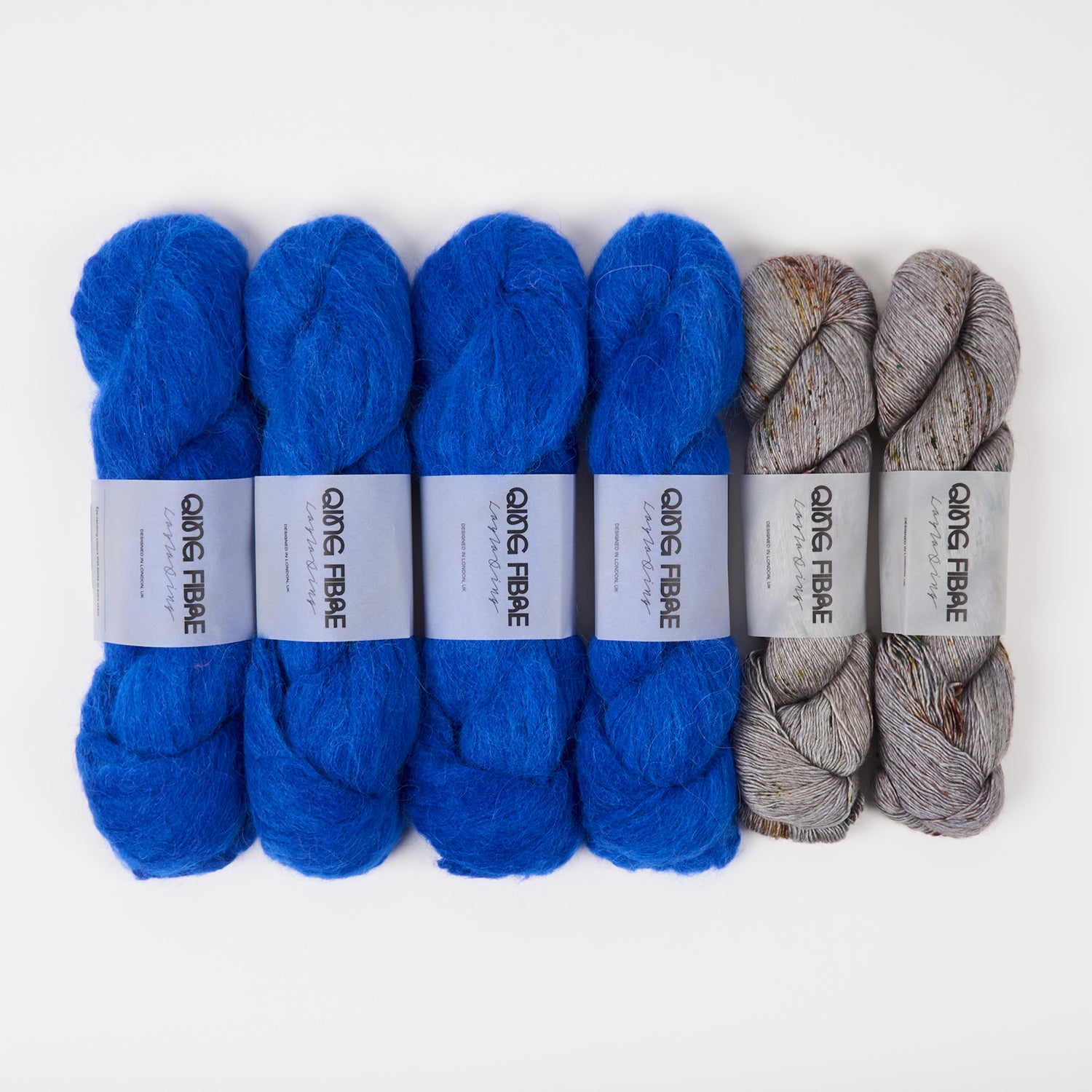 Qing Fibre HERO SMOKE Merino wool Silk Yak Alpaca Mixed Weight Quick Kits