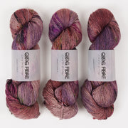 Qing Fibre QING YAK SINGLES - ANTIQUE ROSE Merino wool Yak Silk Fingering pink Yarn