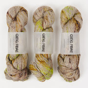 Qing Fibre QING YAK SINGLES - DAFFODILS Merino wool Yak Silk Fingering grey beige Yarn