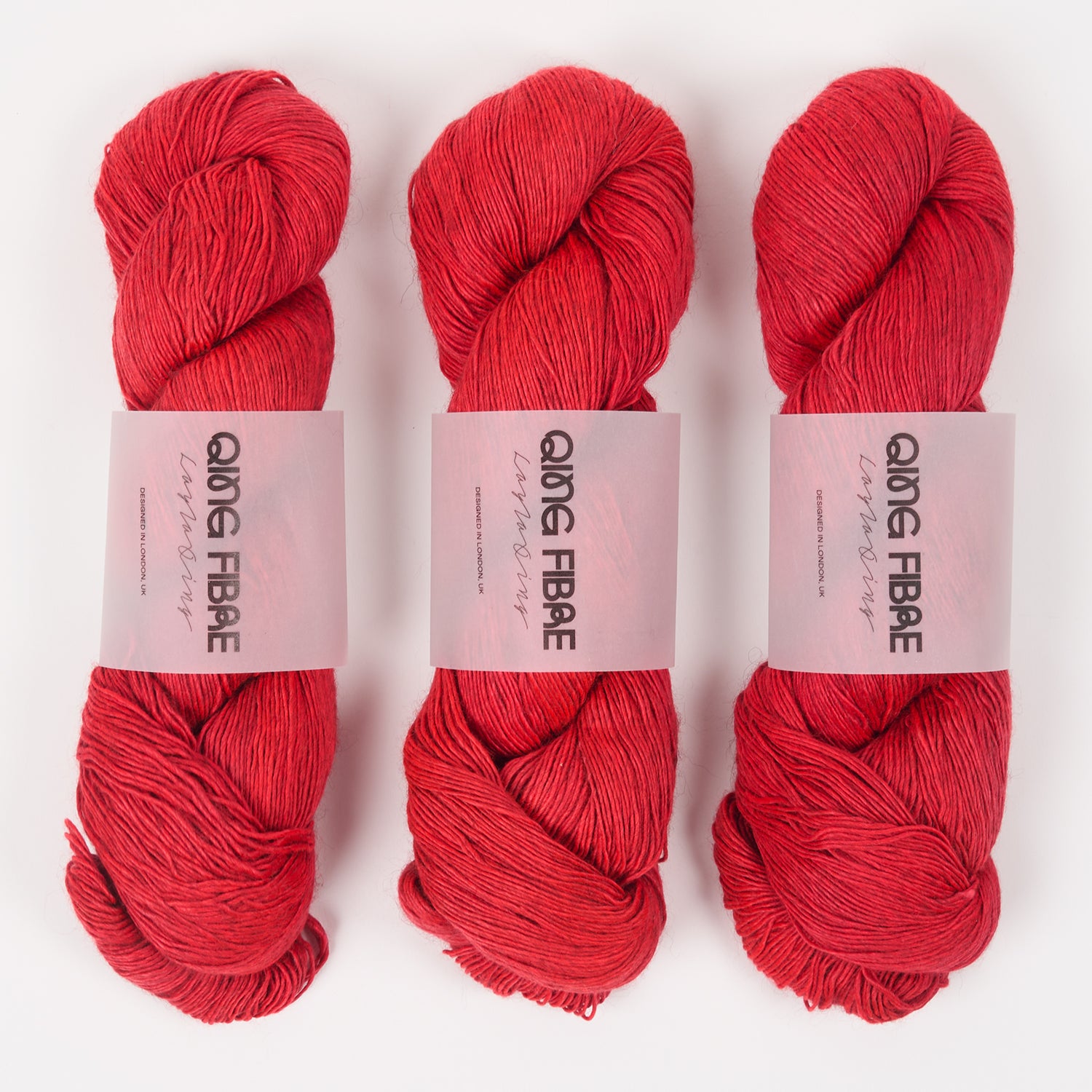 Qing Fibre QING YAK SINGLES - FIRAJA Merino wool Yak Silk Fingering red Yarn