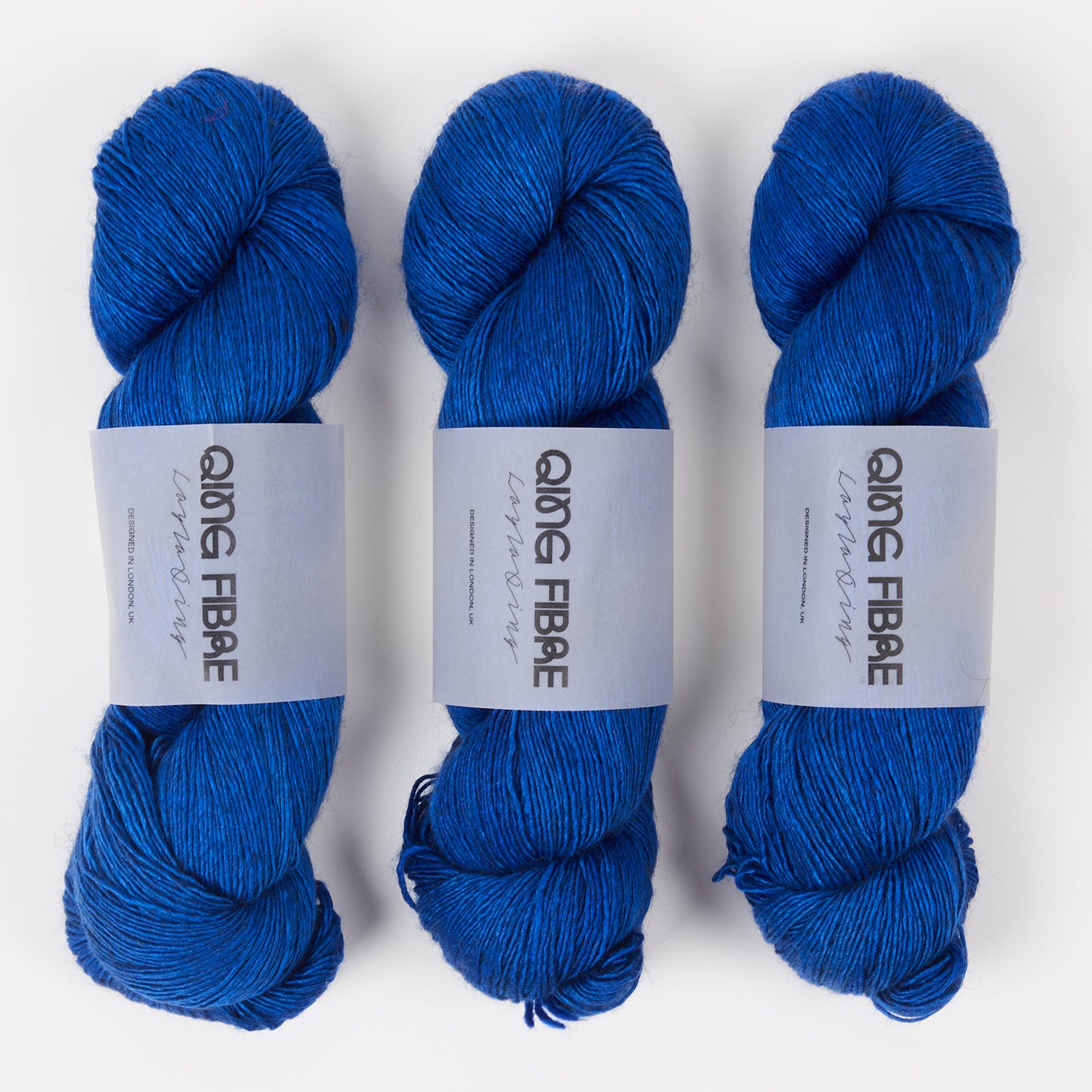 Qing Fibre QING YAK SINGLES - HERO Merino wool Yak Silk Fingering blue Yarn