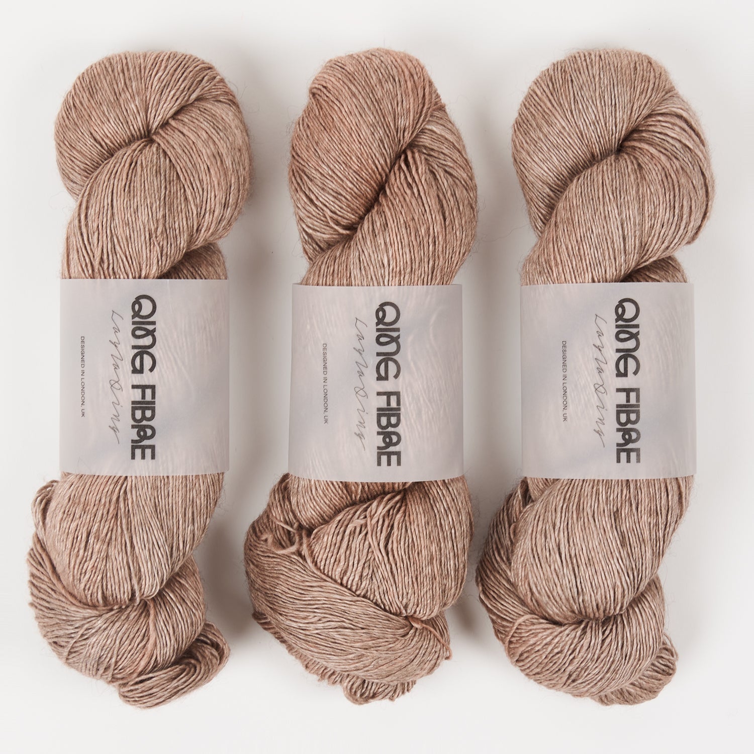 Qing Fibre QING YAK SINGLES - PEACHY Merino wool Yak Silk Fingering peach Yarn