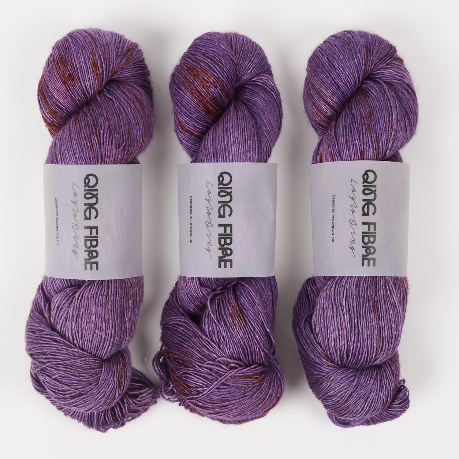 Qing Fibre QING YAK SINGLES - PURPLE HAZE Merino wool Yak Silk Fingering purple Yarn
