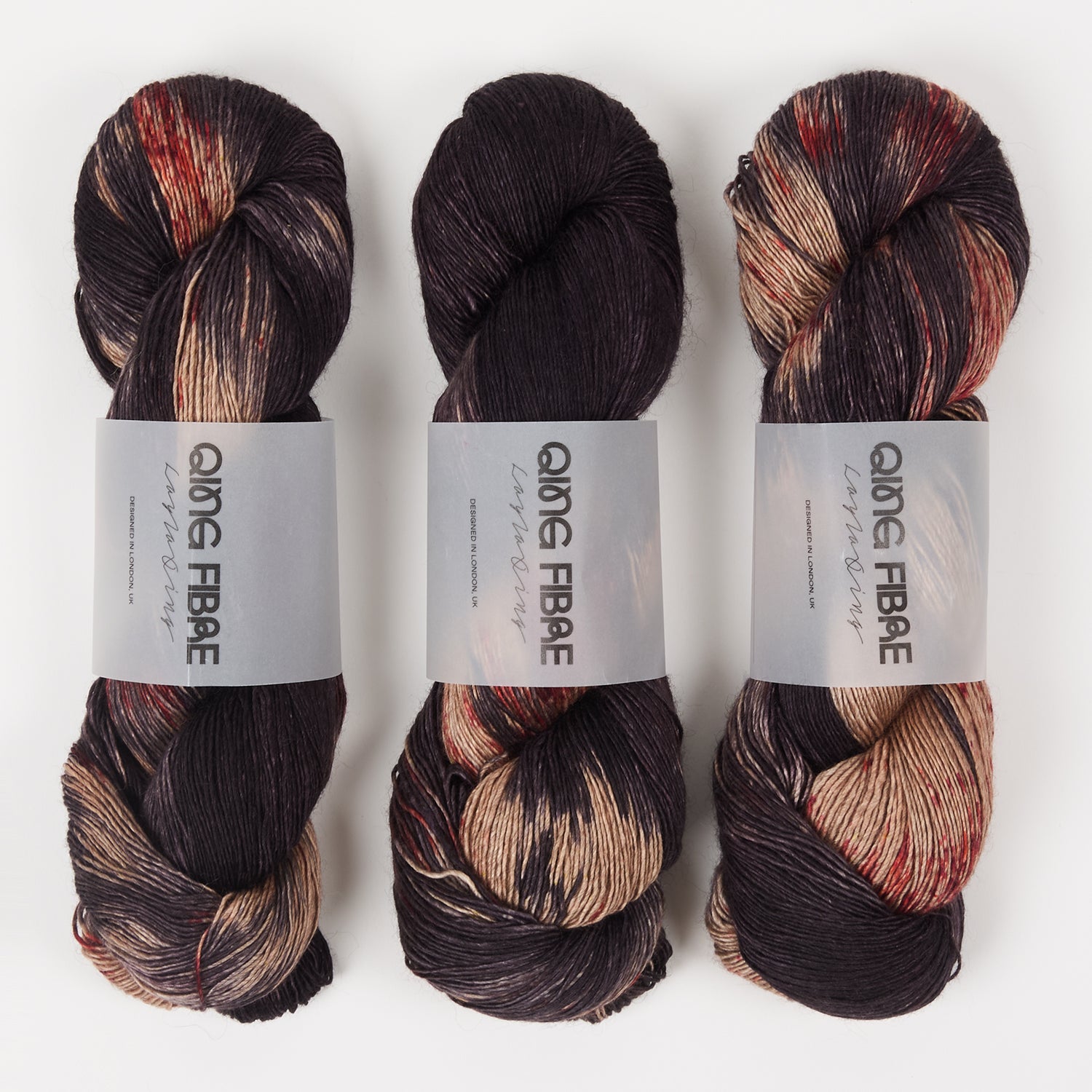 Qing Fibre QING YAK SINGLES - ROTHKO Merino wool Yak Silk Fingering brown multicolour Yarn