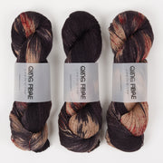 Qing Fibre QING YAK SINGLES - ROTHKO Merino wool Yak Silk Fingering brown multicolour Yarn
