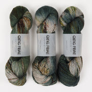 Qing Fibre QING YAK SINGLES - SIREN Merino wool Yak Silk Fingering green Yarn