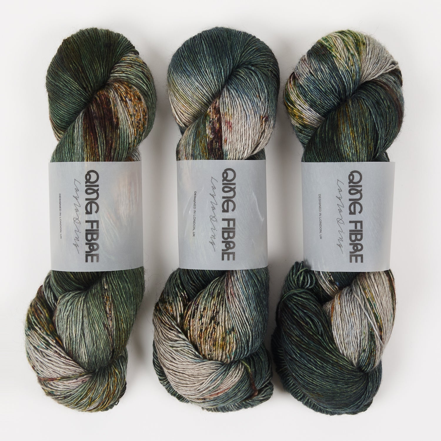 Qing Fibre QING YAK SINGLES - SIREN Merino wool Yak Silk Fingering green Yarn