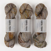 Qing Fibre QING YAK SINGLES - SMOKE Merino wool Yak Silk Fingering grey Yarn
