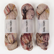 Qing Fibre QING YAK SINGLES - SUNFLOWER MAZE Merino wool Yak Silk Fingering beige multicolour Yarn