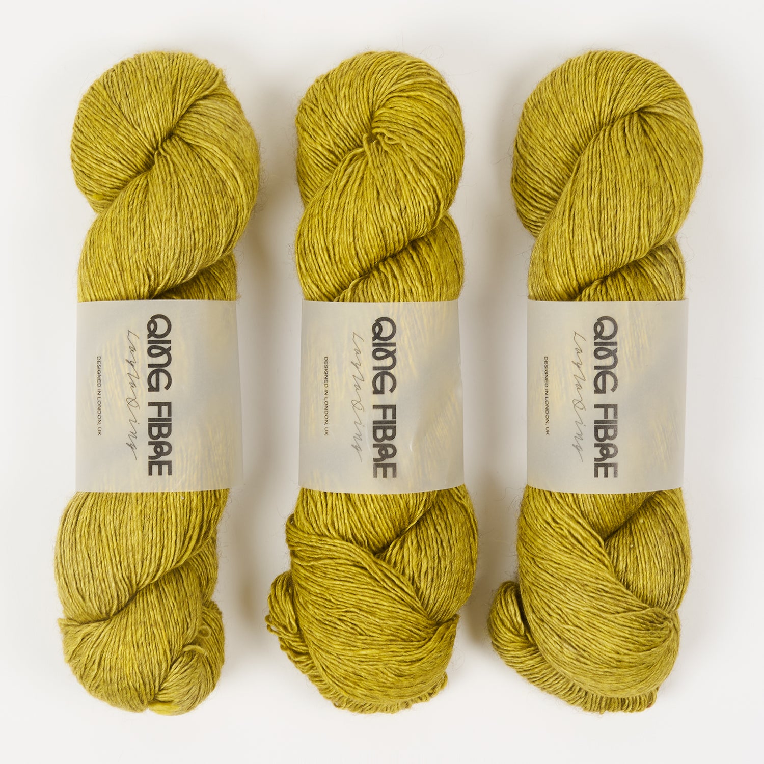 Qing Fibre QING YAK SINGLES - ZEST Merino wool Yak Silk Fingering yellow green Yarn