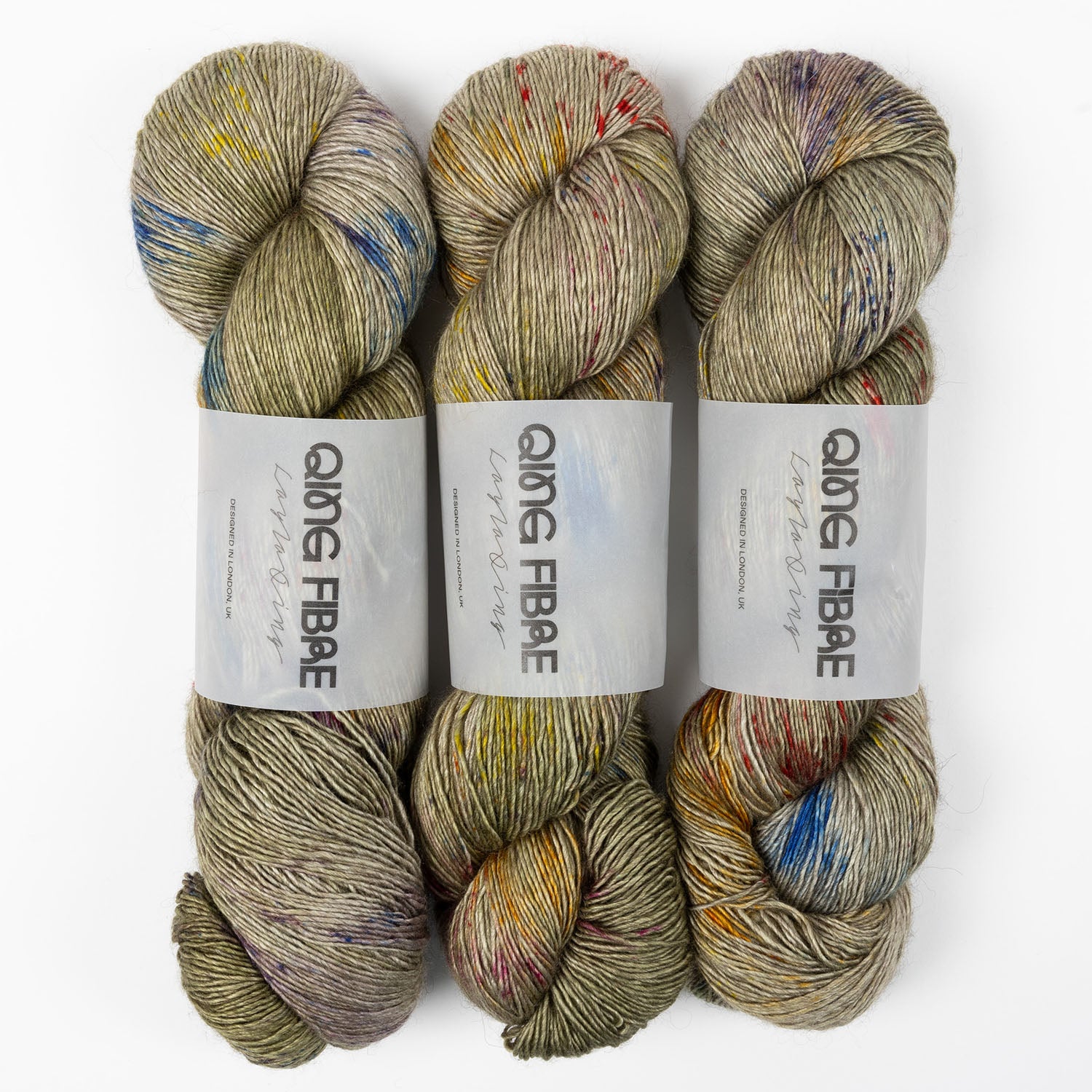 Qing Fibre QING YAK SINGLES - COTTAGE CORE Merino wool Yak Silk Fingering grey Yarn