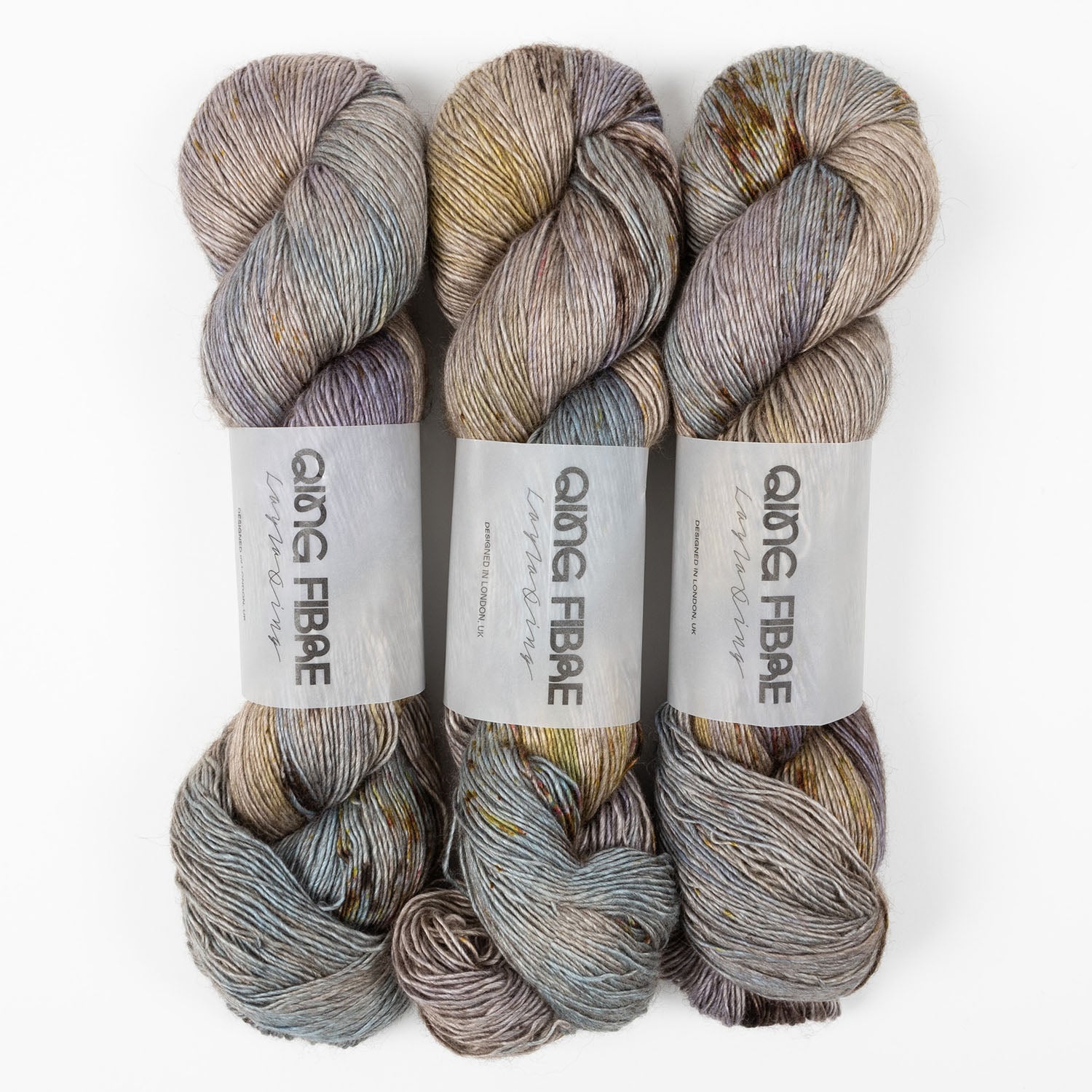 Qing Fibre QING YAK SINGLES - DENIM Merino wool Yak Silk Fingering grey Yarn
