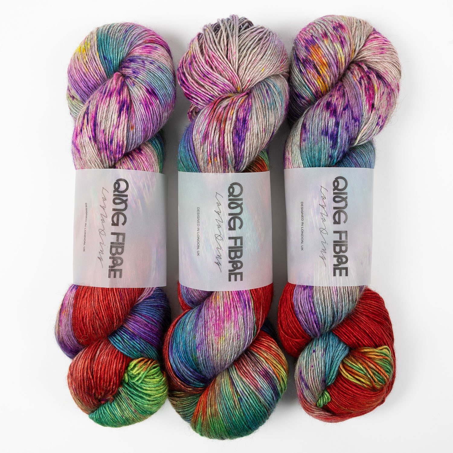 Qing Fibre QING YAK SINGLES - HARAJUKU Merino wool Yak Silk Fingering rainbow Yarn
