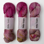Qing Fibre QING YAK SINGLES - NECTAR Merino wool Yak Silk Fingering pink Yarn