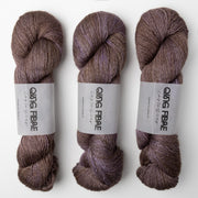 Qing Fibre QING YAK SINGLES - ONYX Merino wool Yak Silk Fingering brown Yarn