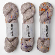 Qing Fibre QING YAK SINGLES - PUFFERFISH Merino wool Yak Silk Fingering grey Yarn