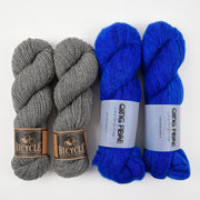 Qing Fibre QUEEN HEATHER Alpaca Merino wool Silk Mixed Weight Quick Kits