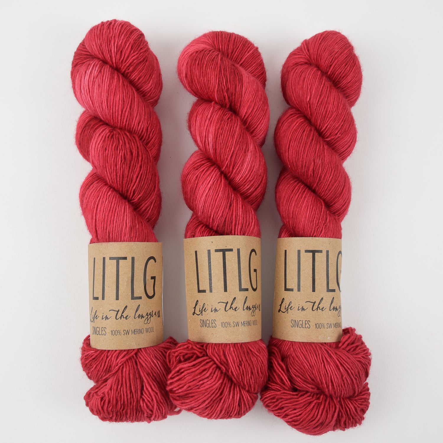 Life in The Long Grass LITLG SINGLES - QUEST Merino wool Fingering red Yarn