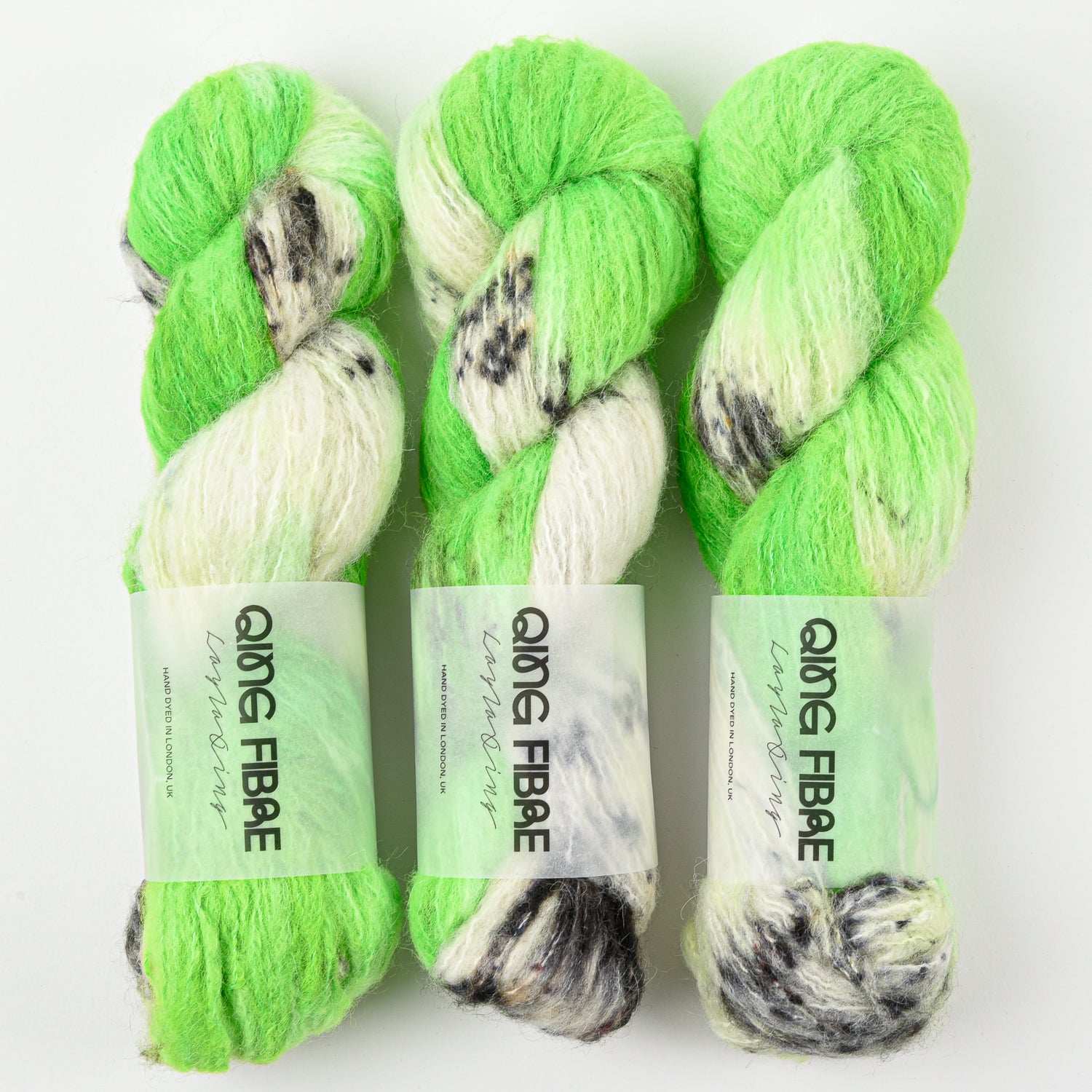 Qing Fibre MELTED BABY SURI - ACID BOMB Alpaca Merino wool Silk Sport neon Yarn
