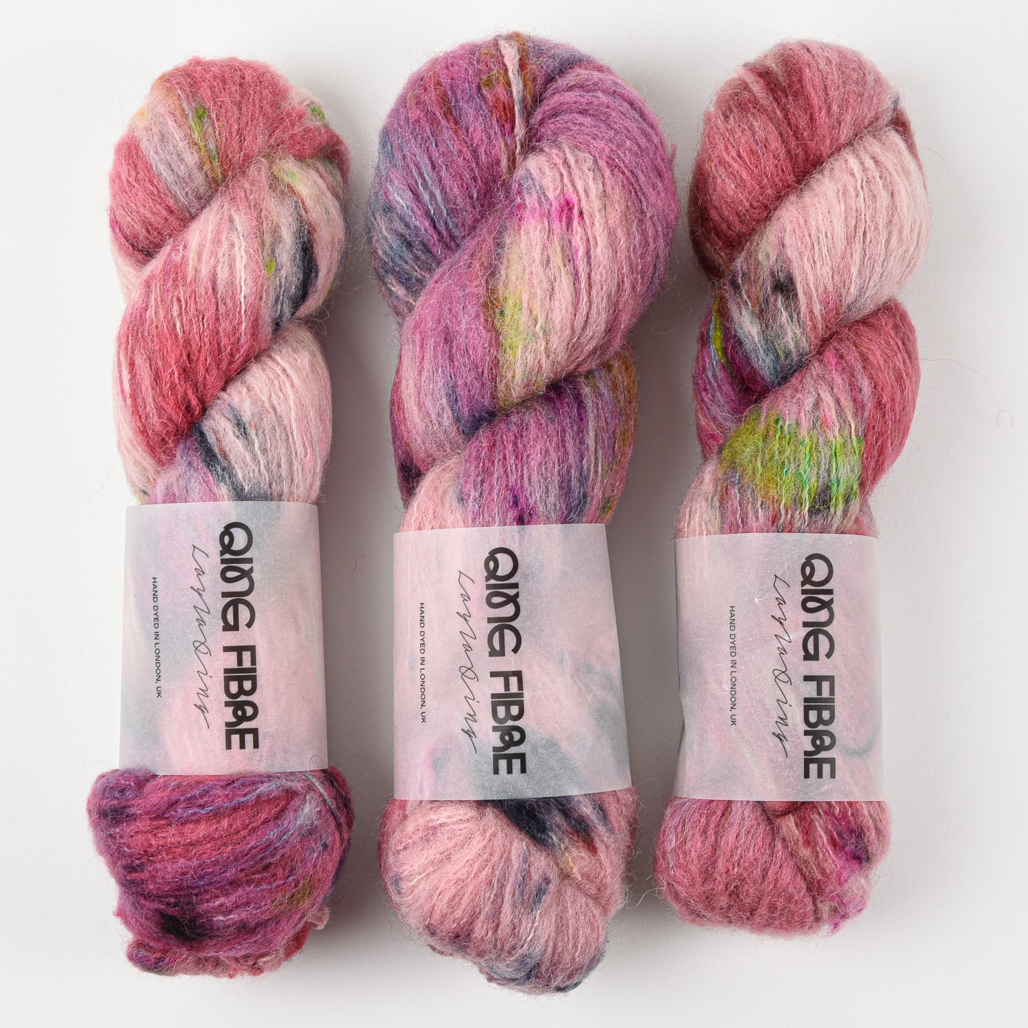Qing Fibre MELTED BABY SURI - ANTIQUE ROSE Alpaca Merino wool Silk Sport pink Yarn