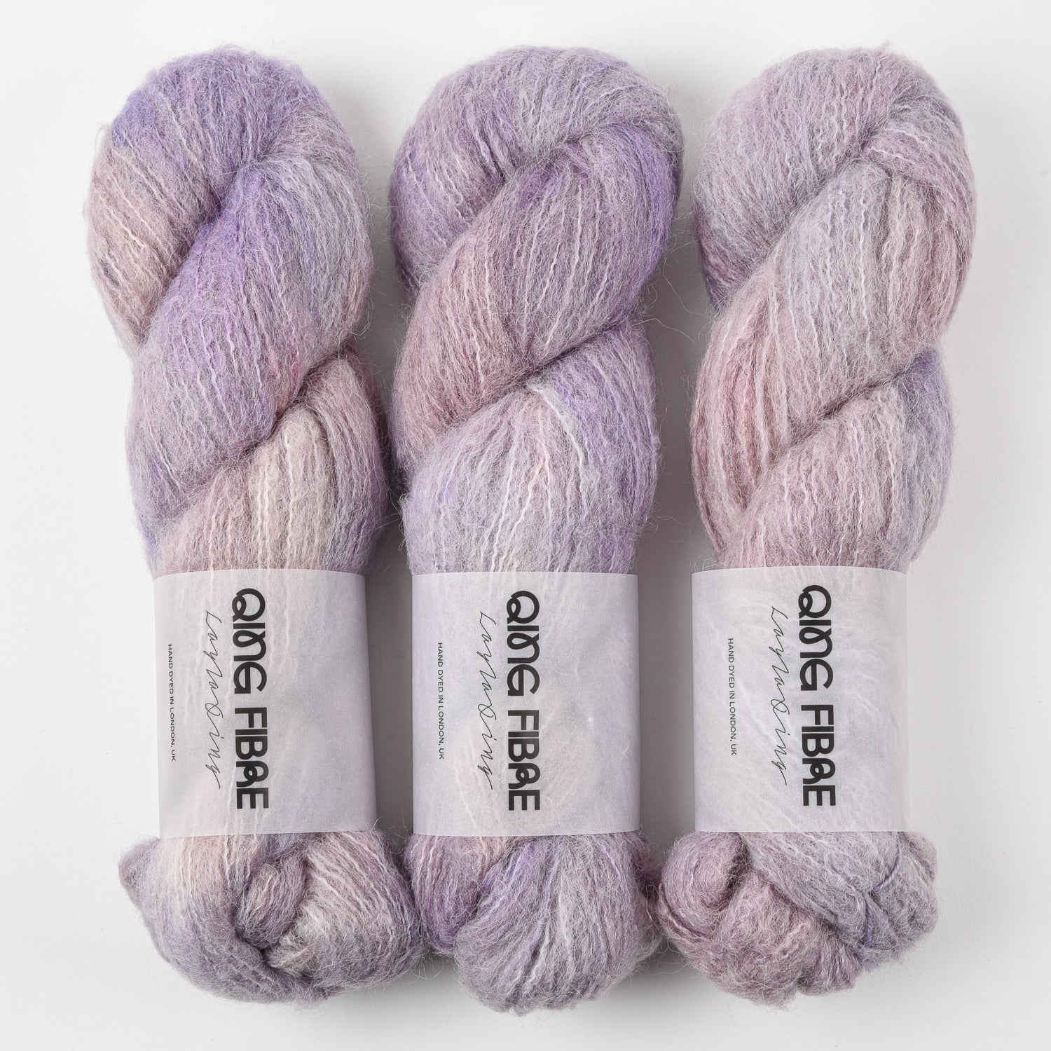 Qing Fibre MELTED BABY SURI - ATMOSPHERE Alpaca Merino wool Silk purple Yarn