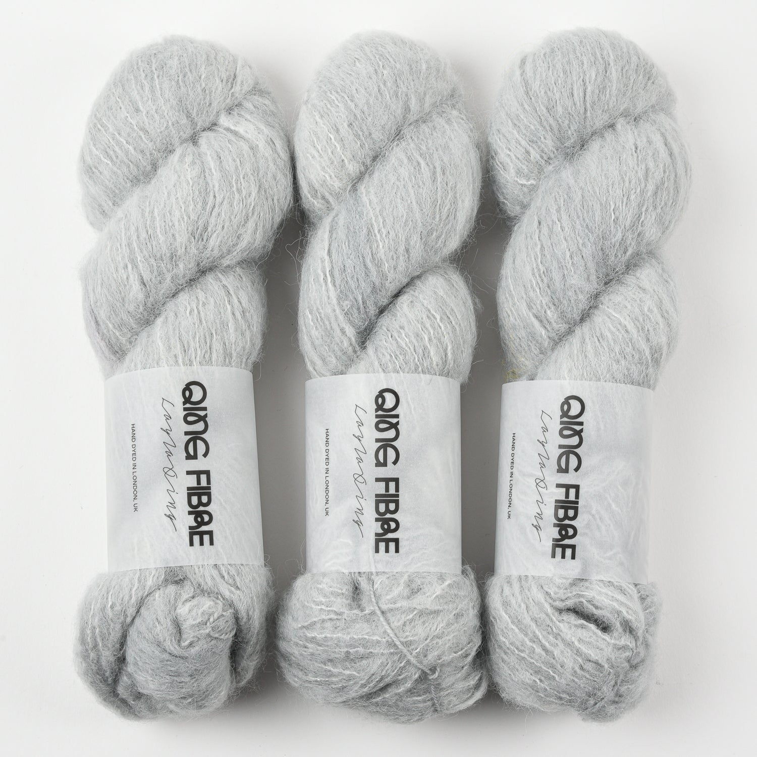 Qing Fibre MELTED BABY SURI - BACKROOMS Alpaca Merino wool Silk Sport grey Yarn