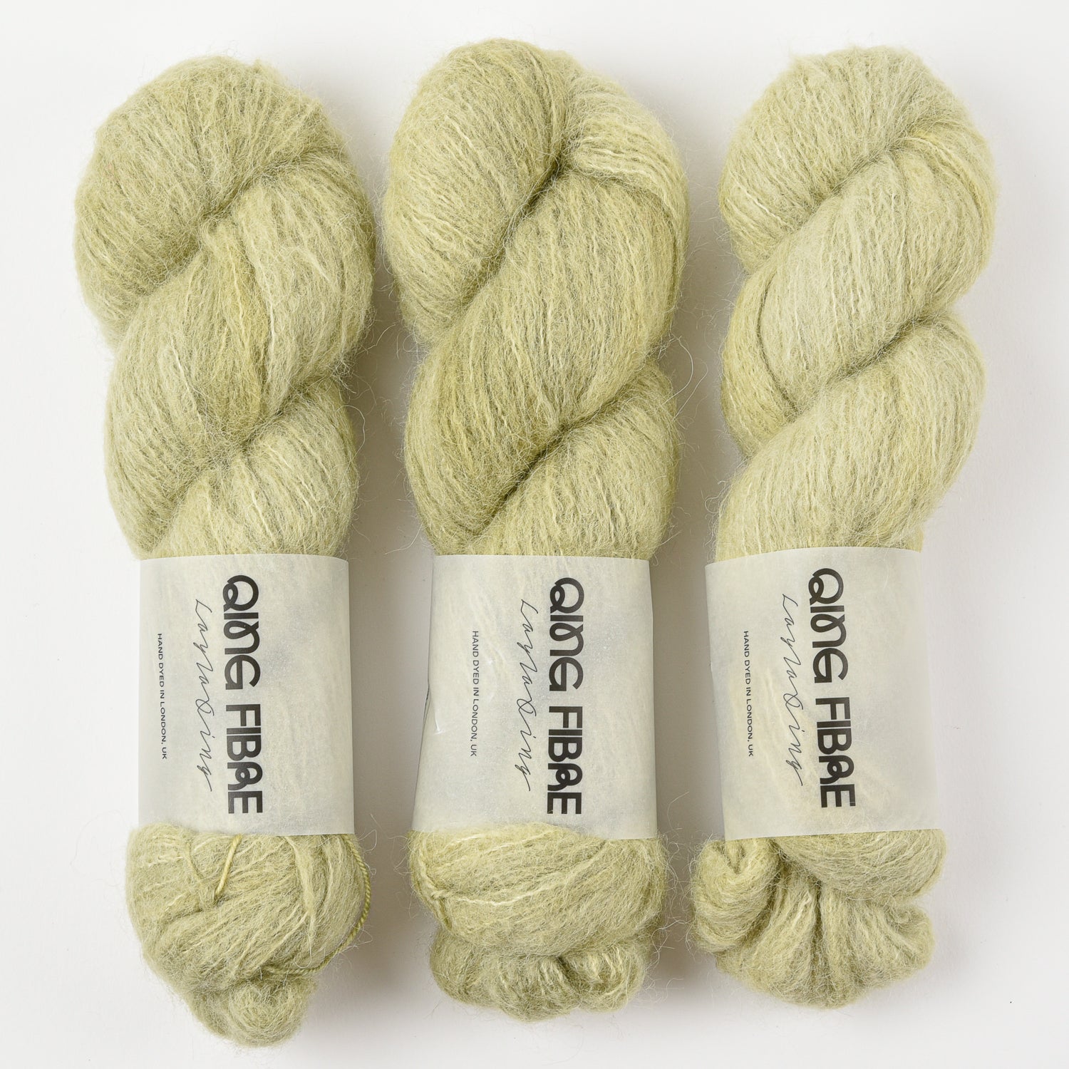 Qing Fibre MELTED BABY SURI - BANANA TREE Alpaca Merino wool Silk green Yarn