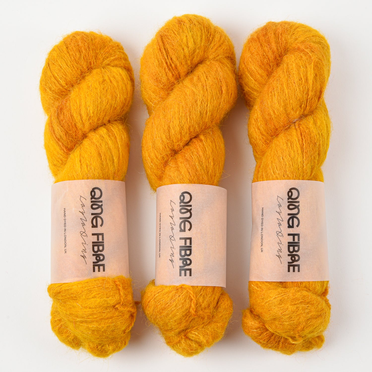 Qing Fibre MELTED BABY SURI - BISCUIT Alpaca Merino wool Silk Sport orange Yarn