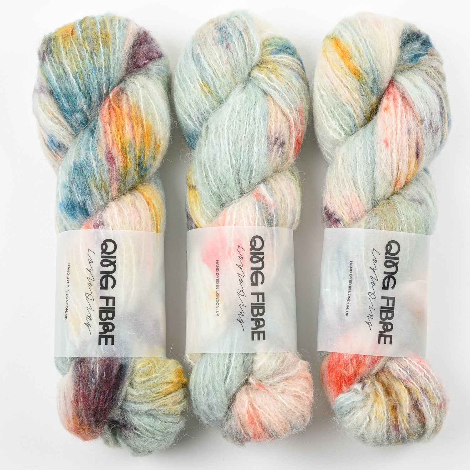 Qing Fibre MELTED BABY SURI - CACTUS Alpaca Merino wool Silk Sport green Yarn