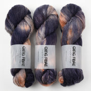 Qing Fibre MELTED BABY SURI - CANYON Alpaca Merino wool Silk Sport blue Yarn