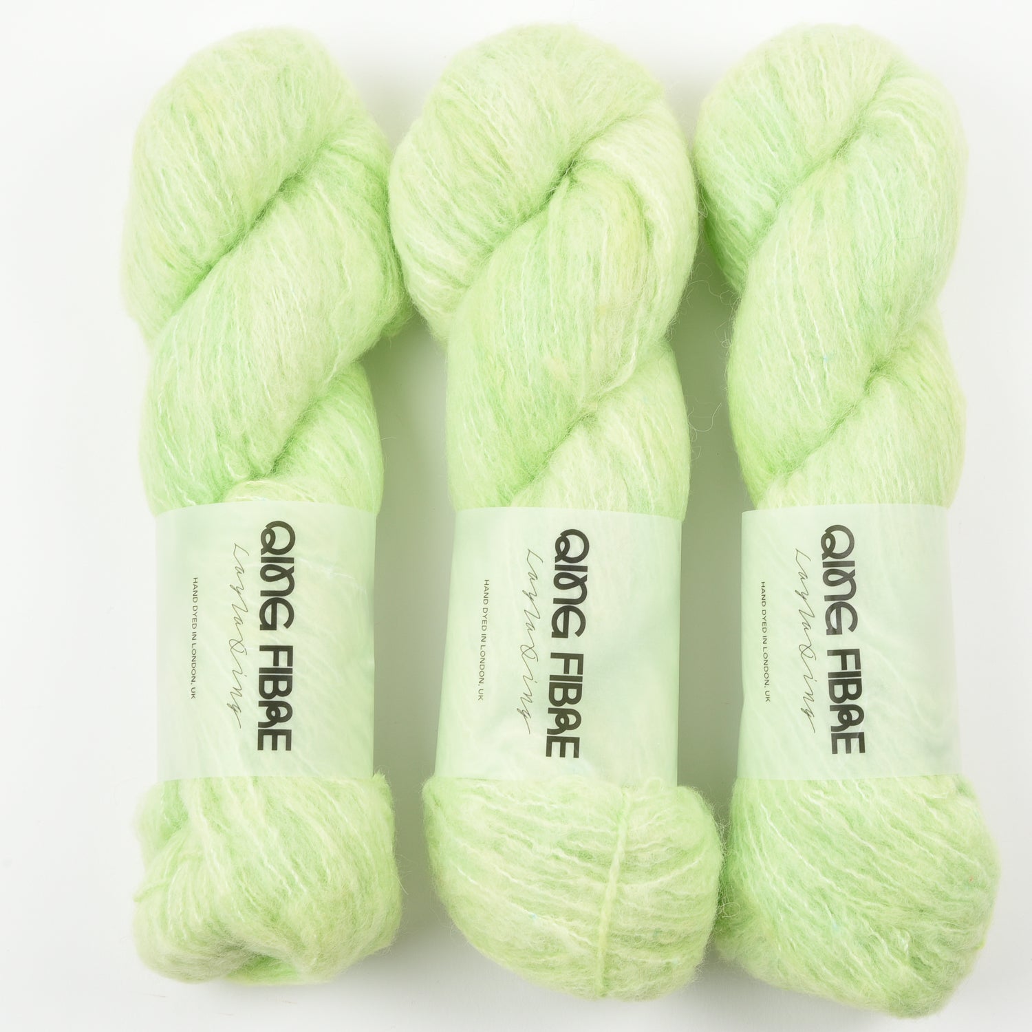 Qing Fibre MELTED BABY SURI - CUCUMBER Alpaca Merino wool Silk green Yarn