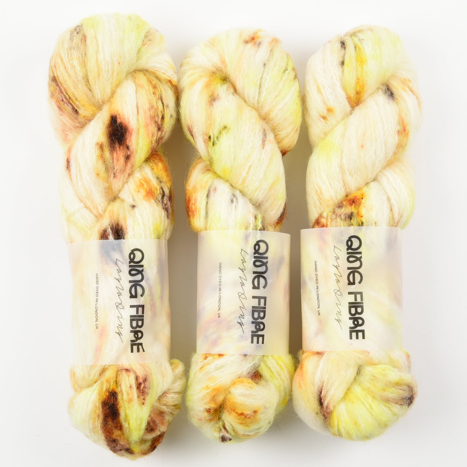 Qing Fibre MELTED BABY SURI - DAFFODILS Alpaca Merino wool Silk Sport yellow Yarn