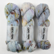 Qing Fibre MELTED BABY SURI - DENIM Alpaca Merino wool Silk Sport blue multicolour Yarn