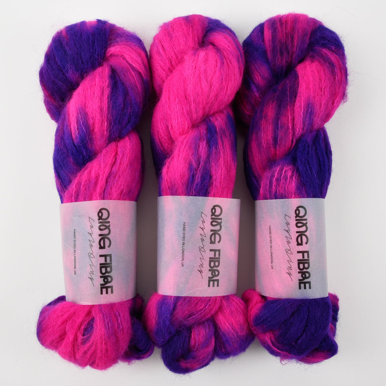 Qing Fibre MELTED BABY SURI - FOXGLOVE Alpaca Merino wool Silk Sport pink multicolour Yarn