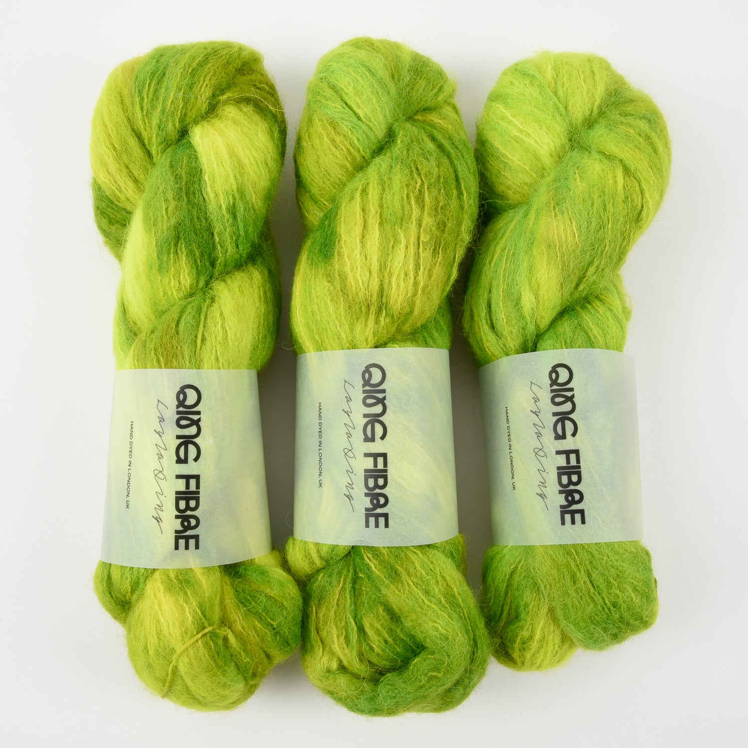 Qing Fibre MELTED BABY SURI - FURLING Alpaca Merino wool Silk Sport green Yarn