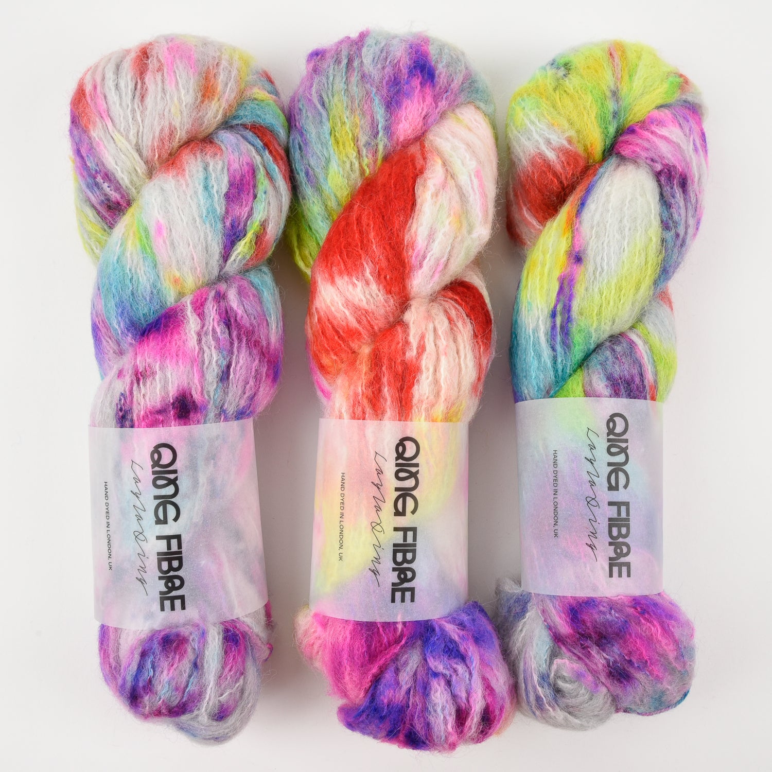 Qing Fibre MELTED BABY SURI - HARAJUKU Alpaca Merino wool Silk rainbow Yarn