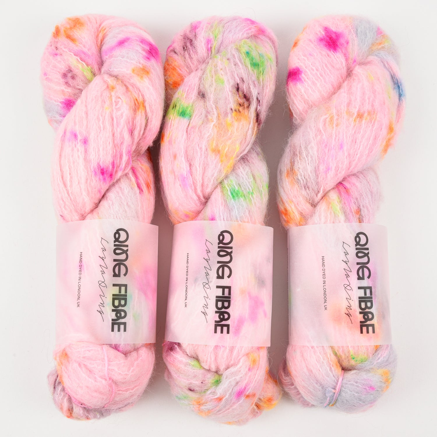 Qing Fibre MELTED BABY SURI - HUMMINGBIRDS Alpaca Merino wool Silk Sport pink Yarn