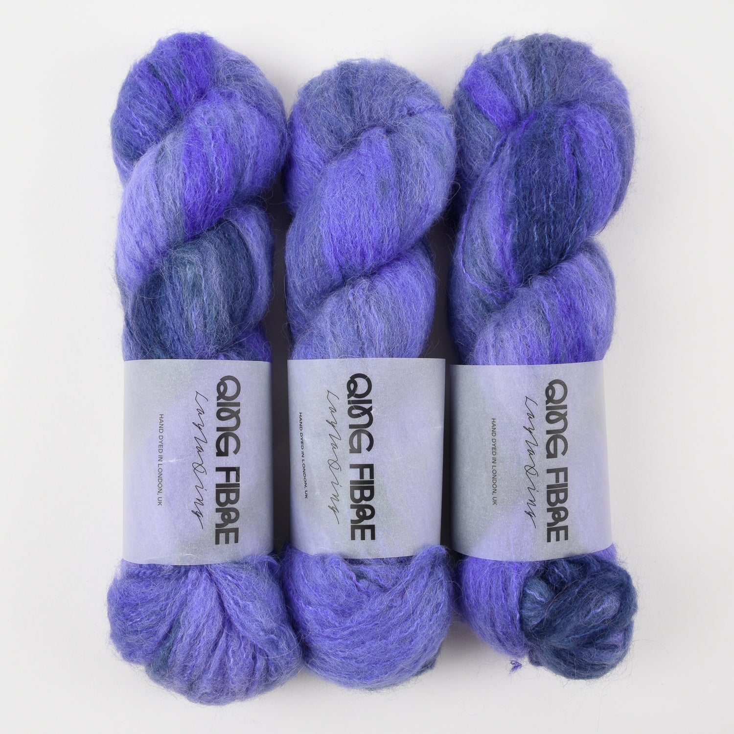 Qing Fibre MELTED BABY SURI - INK Alpaca Merino wool Silk Sport blue Yarn