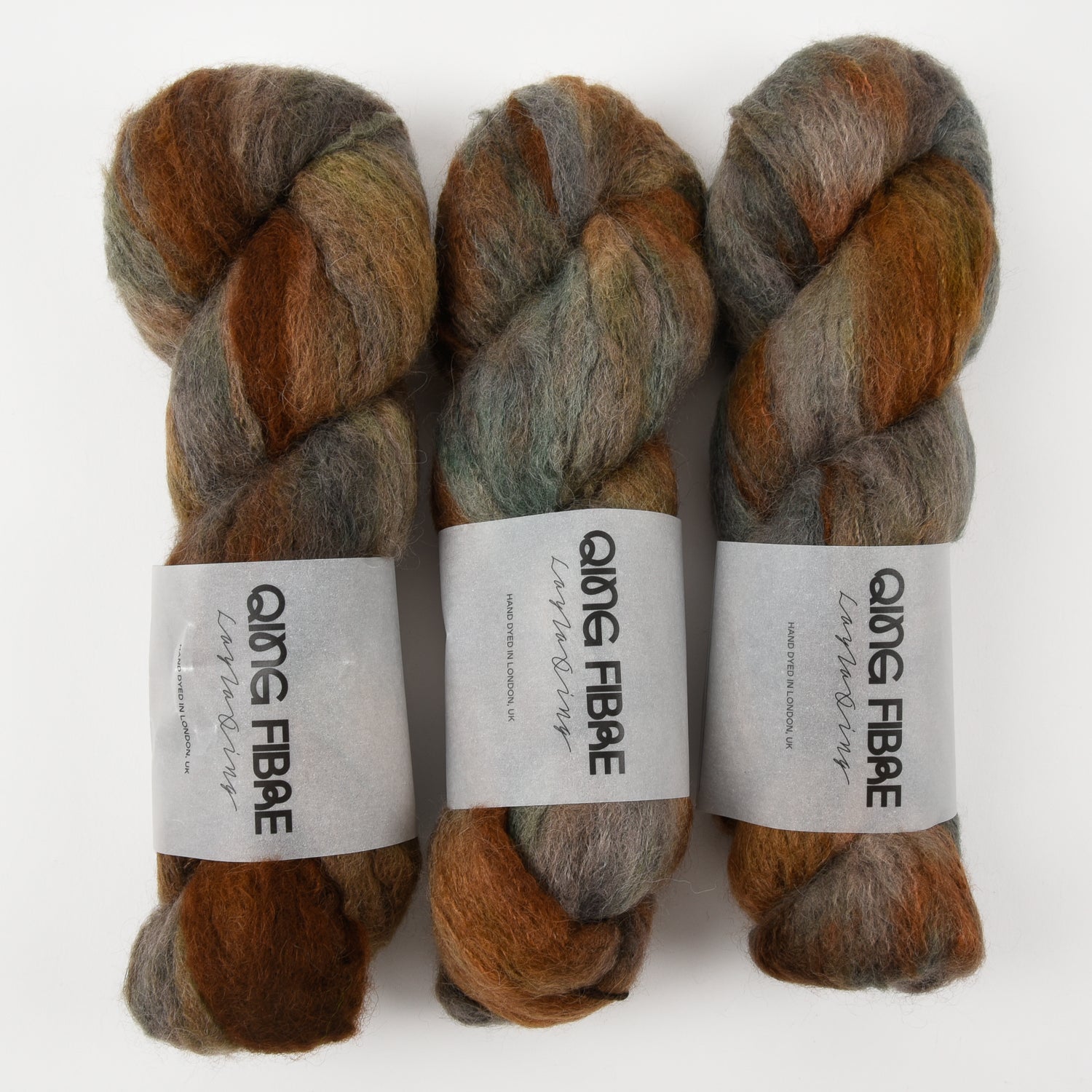 Qing Fibre MELTED BABY SURI - ISLAND Alpaca Merino wool Silk Sport brown Yarn