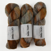 Qing Fibre MELTED BABY SURI - ISLAND Alpaca Merino wool Silk Sport brown Yarn