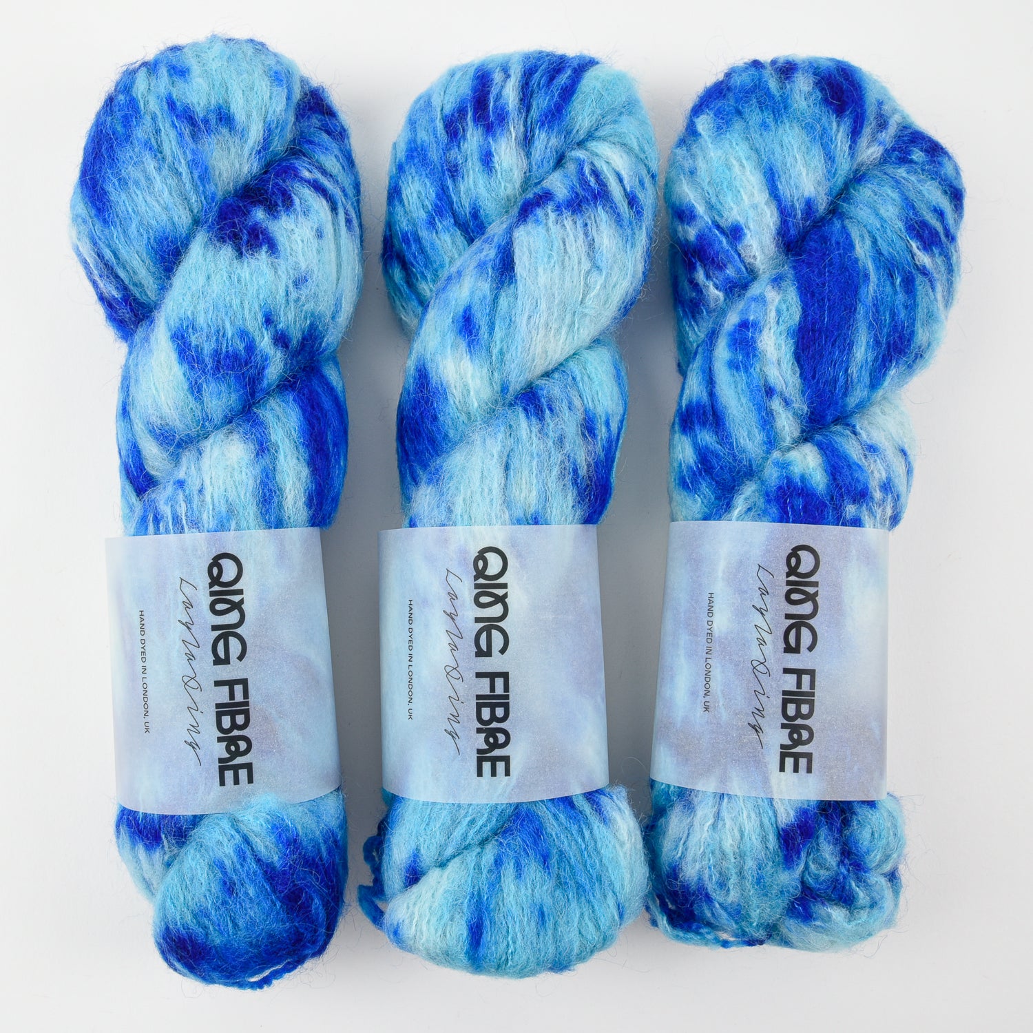 Qing Fibre MELTED BABY SURI - KASHMIR Alpaca Merino wool Silk Sport blue Yarn
