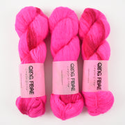 Qing Fibre MELTED BABY SURI - KIKI Alpaca Merino wool Silk Sport pink neon Yarn