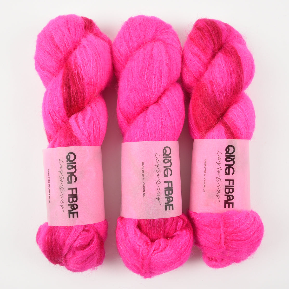 Qing Fibre MELTED BABY SURI - KIKI Alpaca Merino wool Silk Sport pink neon Yarn