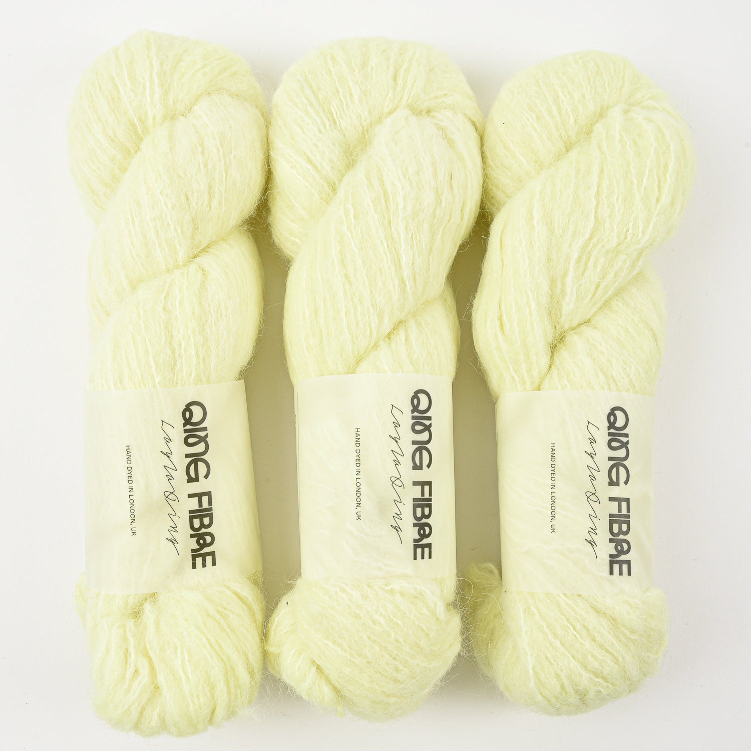 Qing Fibre MELTED BABY SURI - LIGHTNING Alpaca Merino wool Silk Sport yellow neon Yarn