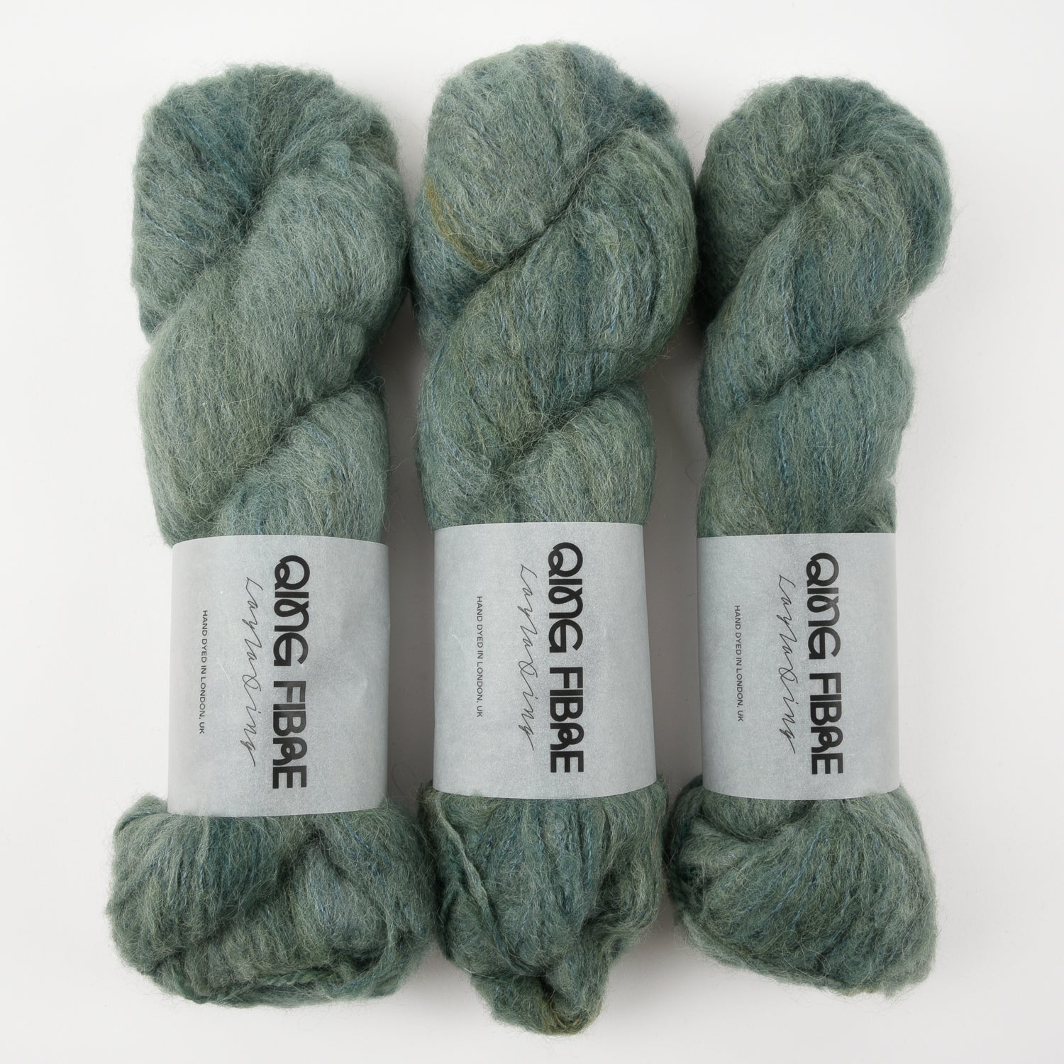 Qing Fibre MELTED BABY SURI - MALACHITE Alpaca Merino wool Silk Sport green Yarn