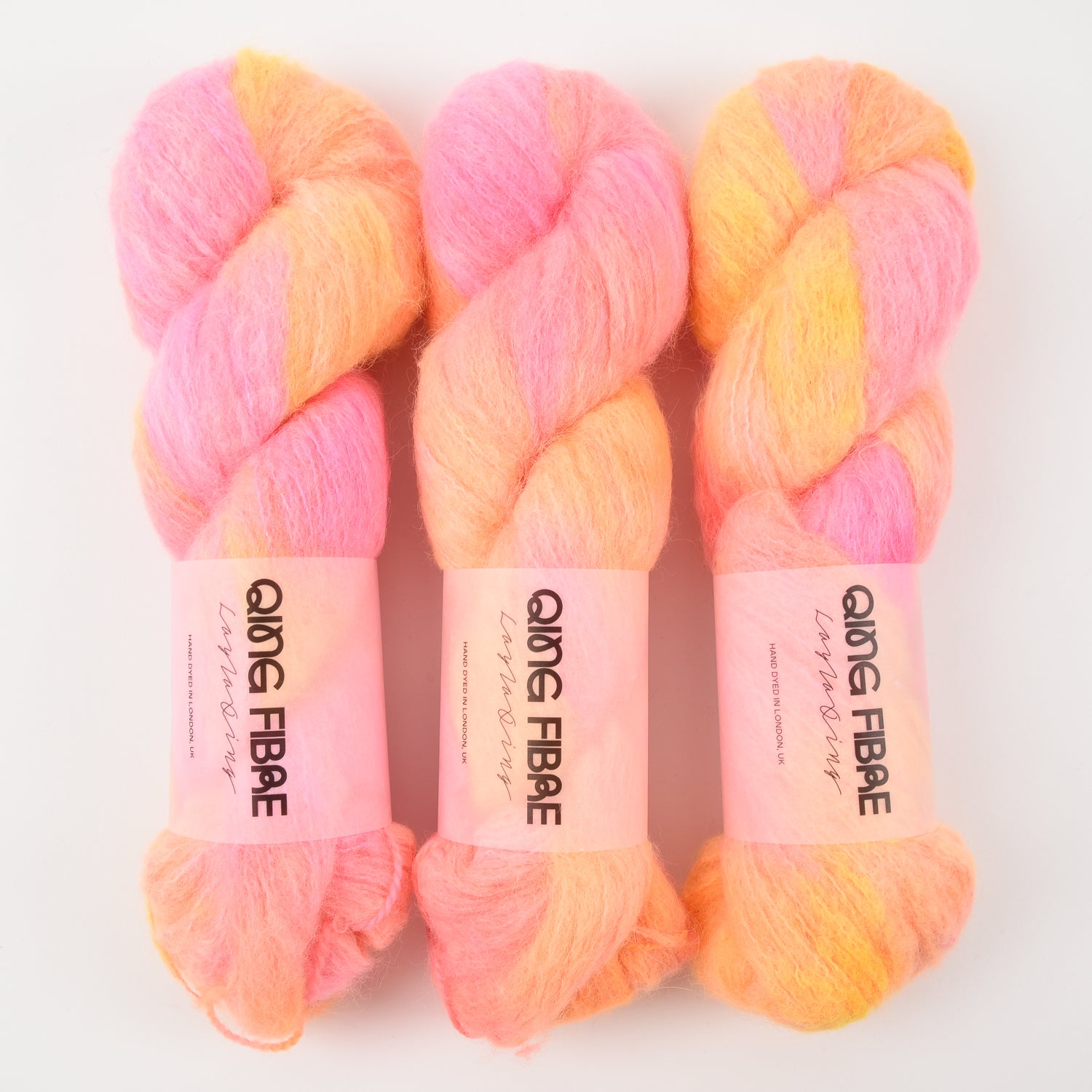 Qing Fibre MELTED BABY SURI - MANDRAKE Alpaca Merino wool Silk Sport neon pink Yarn