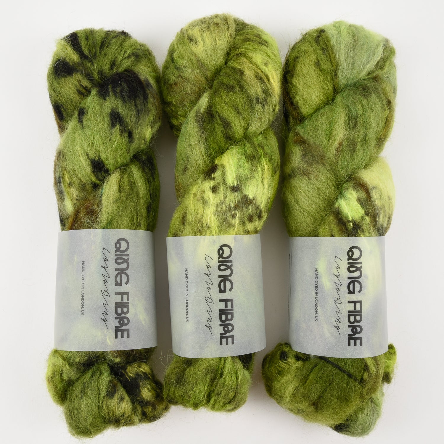 Qing Fibre MELTED BABY SURI - MATRIX Alpaca Merino wool Silk Sport green Yarn