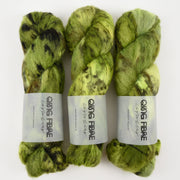 Qing Fibre MELTED BABY SURI - MATRIX Alpaca Merino wool Silk Sport green Yarn
